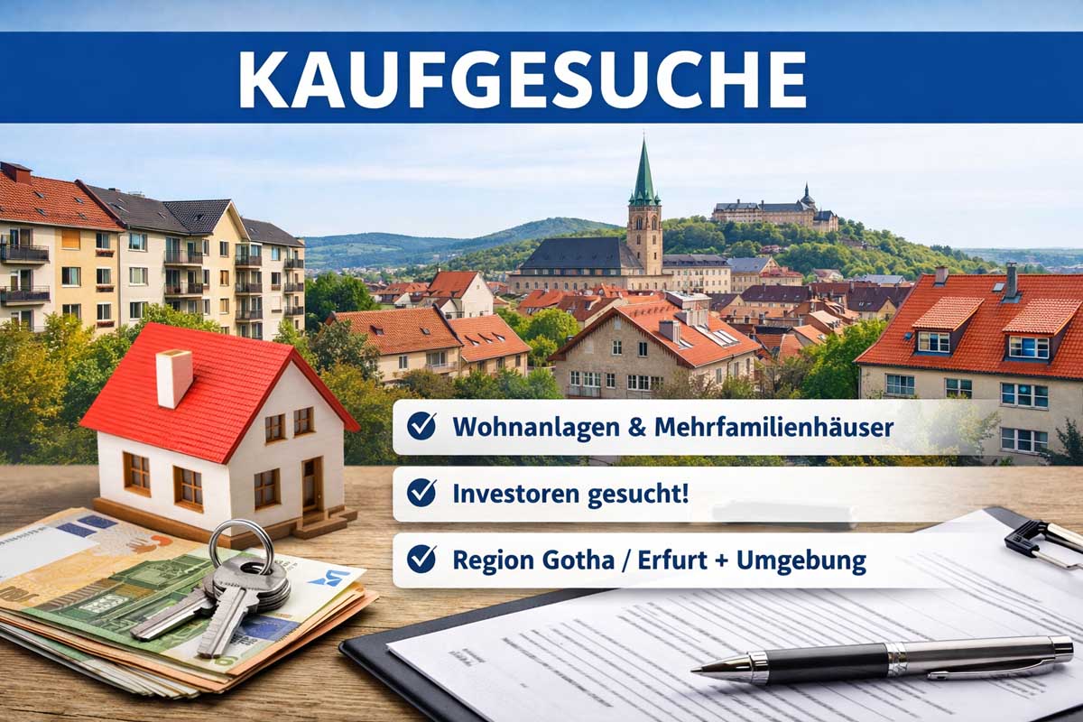 Wohnanlage/Globalobjekt gesucht – Erfurt + 35 km – ab 400 m² – 3–10 Mio. €